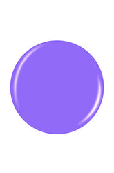 A sample swatch color shade of a purple neon acrylic nail color in a  glossy round shape